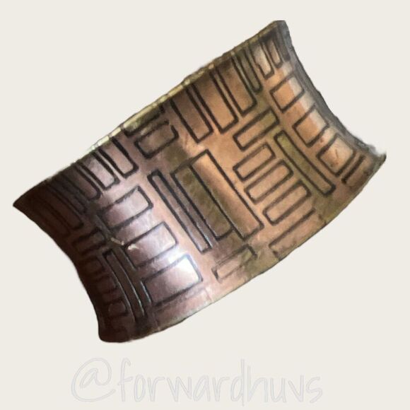Thick Copper Colored Cuff Bracelet - IHI India - Picture 1 of 8